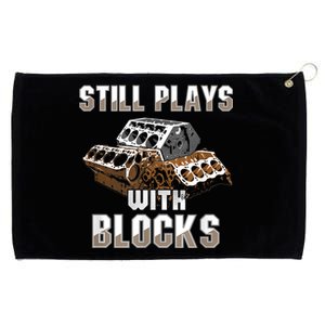 Still Plays With Blocks Gift Auto Drag Racing Car Gift Grommeted Golf Towel