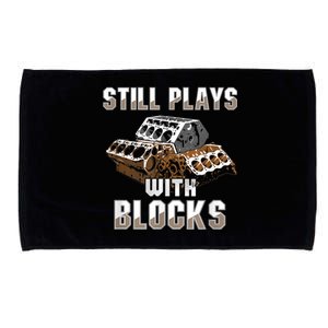 Still Plays With Blocks Gift Auto Drag Racing Car Gift Microfiber Hand Towel