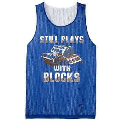 Still Plays With Blocks Gift Auto Drag Racing Car Gift Mesh Reversible Basketball Jersey Tank