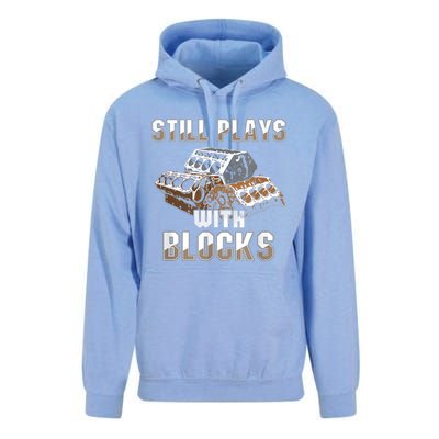 Still Plays With Blocks Gift Auto Drag Racing Car Gift Unisex Surf Hoodie