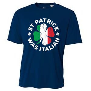 St Patrick Was Italian Clover Shamrocks Irish Flag Cooling Performance Crew T-Shirt