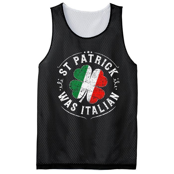 St Patrick Was Italian Funny St PatrickS Day Shamrock Italy Mesh Reversible Basketball Jersey Tank