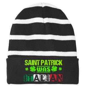 Saint Patrick Was Italian Striped Beanie with Solid Band