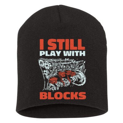 Still Play with Blocks Mechanic For Dad Grandpa Short Acrylic Beanie