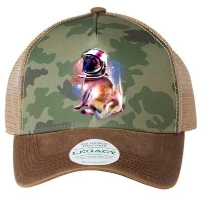 Space Pug Wearing Helmet Legacy Tie Dye Trucker Hat