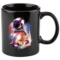 Space Pug Wearing Helmet 11oz C Handle Ceramic Mug