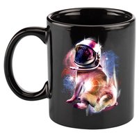 Space Pug Wearing Helmet 11oz C Handle Ceramic Mug