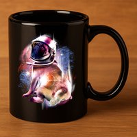 Space Pug Wearing Helmet 11oz C Handle Ceramic Mug