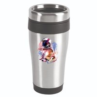 Space Pug Wearing Helmet 16oz Travel Tumbler