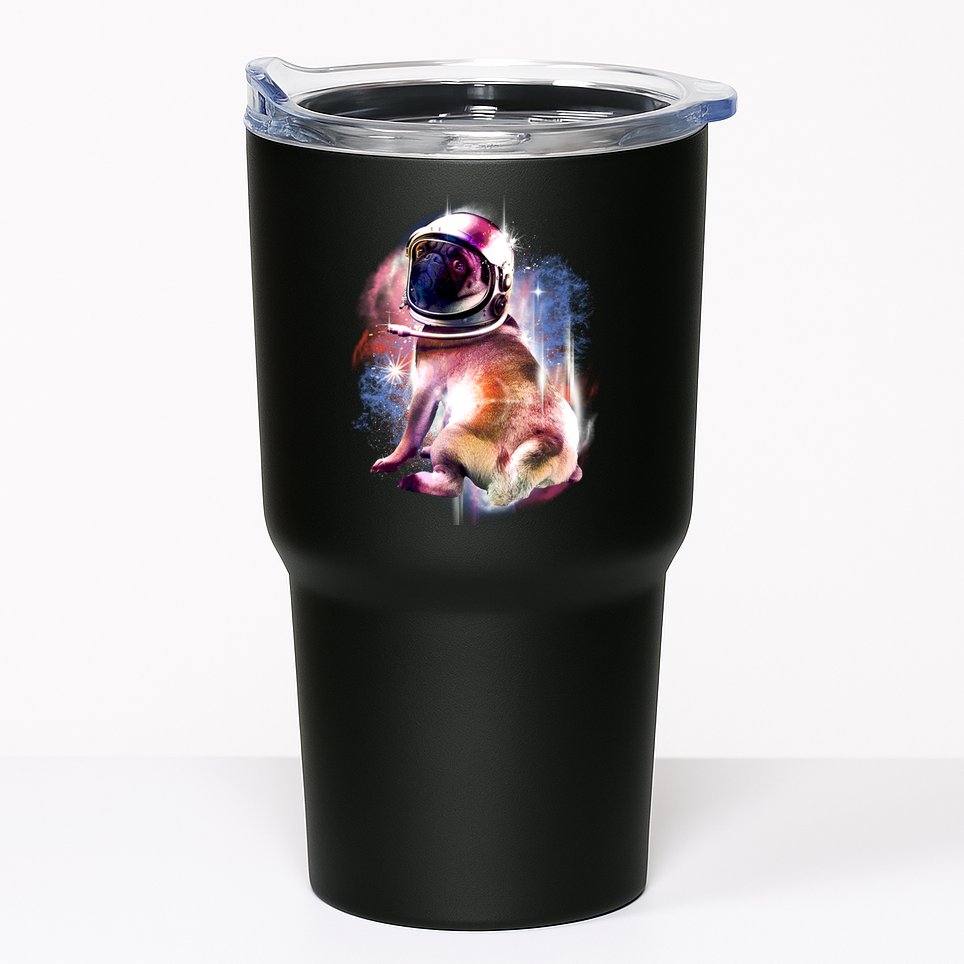 Space Pug Wearing Helmet Tumbler
