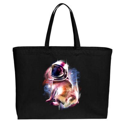 Space Pug Wearing Helmet Cotton Canvas Jumbo Tote