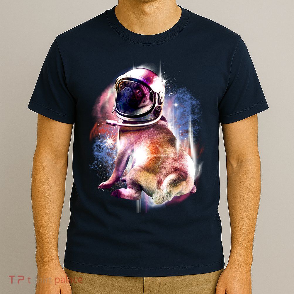 Space Pug Wearing Helmet T-Shirt