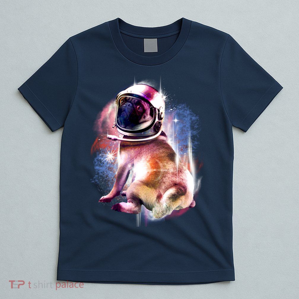 Space Pug Wearing Helmet T-Shirt