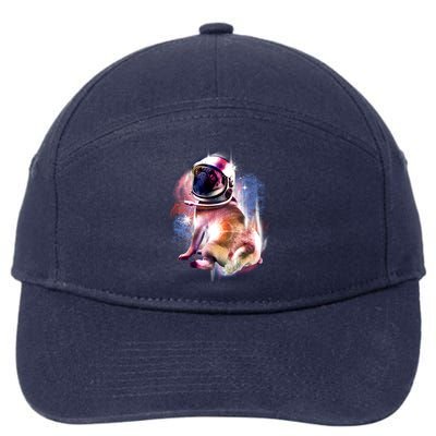 Space Pug Wearing Helmet 7-Panel Snapback Hat
