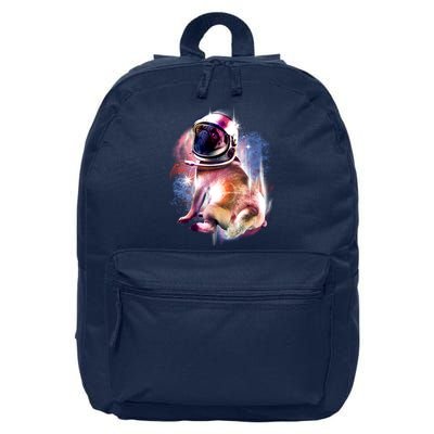 Space Pug Wearing Helmet 16 in Basic Backpack