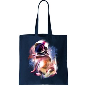 Space Pug Wearing Helmet Tote Bag