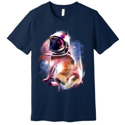 Space Pug Wearing Helmet Premium T-Shirt