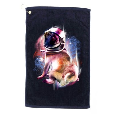 Space Pug Wearing Helmet Golf Towel