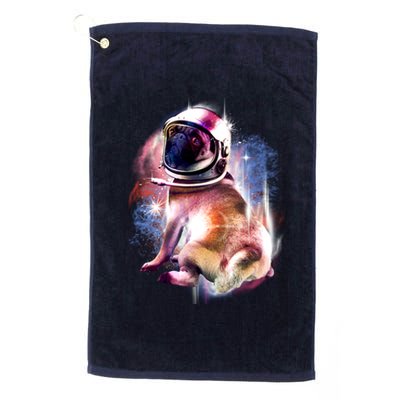 Space Pug Wearing Helmet Platinum Collection Golf Towel