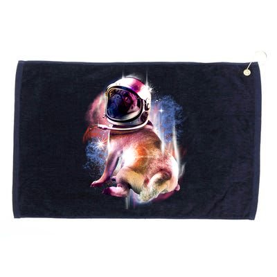 Space Pug Wearing Helmet Grommeted Golf Towel