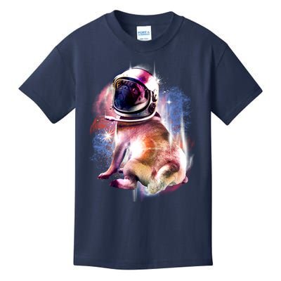 Space Pug Wearing Helmet Kids T-Shirt