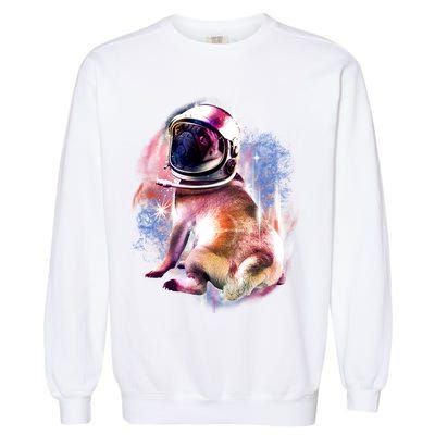 Space Pug Wearing Helmet Garment-Dyed Sweatshirt