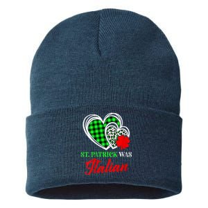 St Patrick Was Italian St Patrick's Day Funny Sustainable Knit Beanie