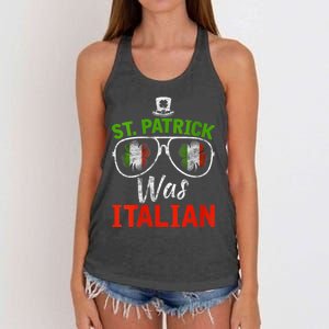 St Patrick Was Italian St Patrick's Day Funny Women's Knotted Racerback Tank