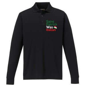 St. Patrick Was Italian Saint Patrick's Day Performance Long Sleeve Polo