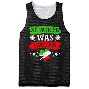 St Patrick Was Italian St Patrick's Day Funny Mesh Reversible Basketball Jersey Tank