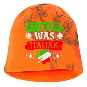 St Patrick Was Italian St Patrick's Day Funny Kati - Camo Knit Beanie