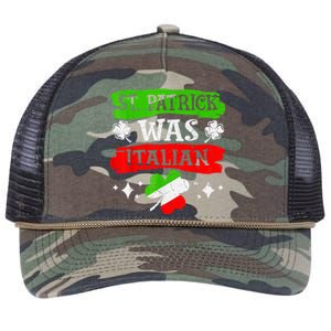 St Patrick Was Italian St Patrick's Day Funny Retro Rope Trucker Hat Cap