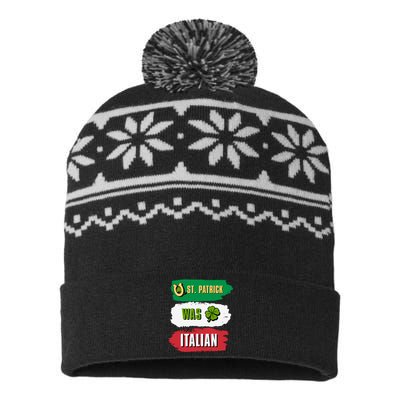 St. Patrick Was Italian St. Patrick's Day Funny Gift USA-Made Snowflake Beanie