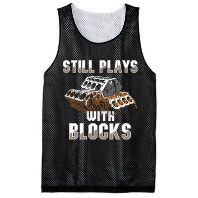Still Plays With Blocks Gift Auto Drag Racing Car Gift Mesh Reversible Basketball Jersey Tank