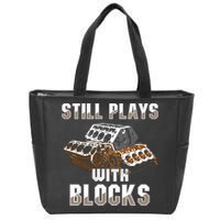 Still Plays With Blocks Gift Auto Drag Racing Car Gift Zip Tote Bag