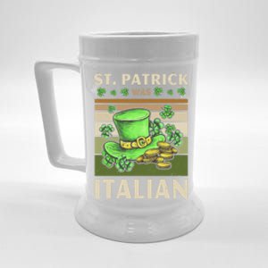 Saint Patrick Was Italian St Patricks Day Hat Clover Retro Cute Gift Beer Stein