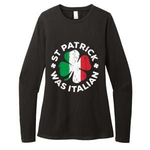 St Patrick Was Italian Shamrock Italy Flag Womens CVC Long Sleeve Shirt