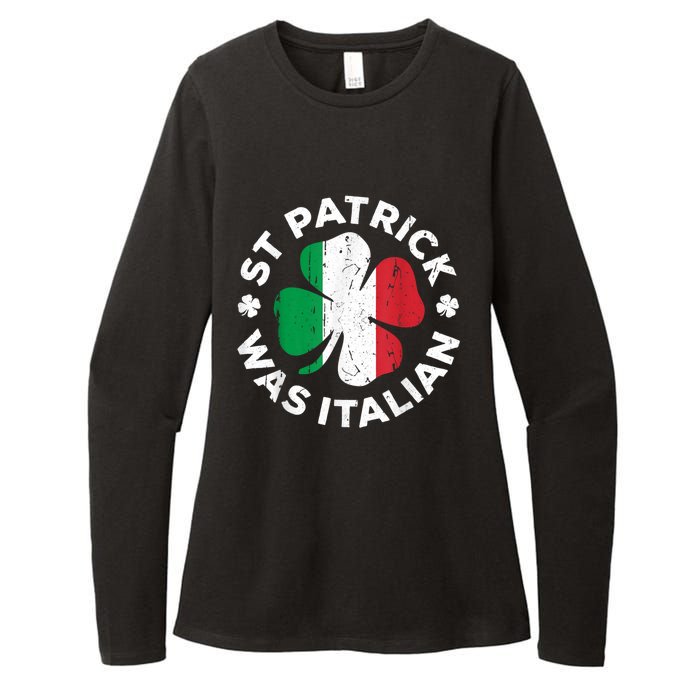 St Patrick Was Italian Shamrock Italy Flag Womens CVC Long Sleeve Shirt