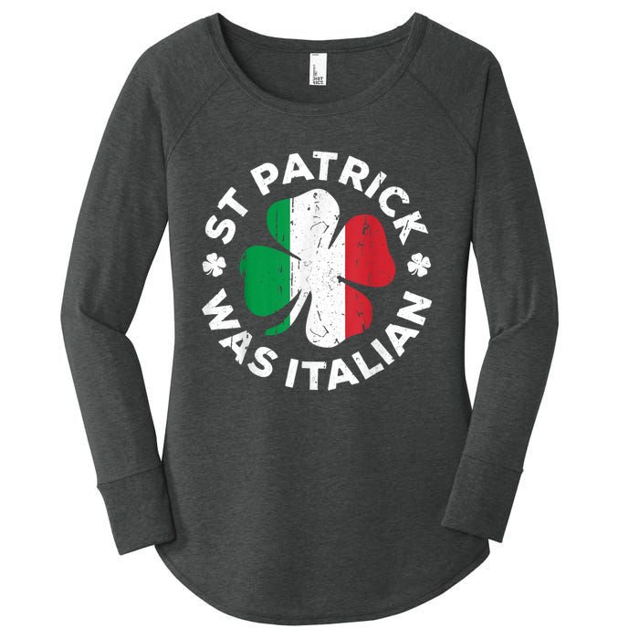 St Patrick Was Italian Shamrock Italy Flag Women's Perfect Tri Tunic Long Sleeve Shirt