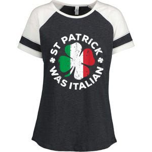 St Patrick Was Italian Shamrock Italy Flag Enza Ladies Jersey Colorblock Tee