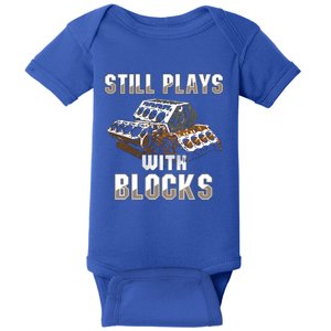 Still Plays With Blocks Racing Car Retro Baby Bodysuit