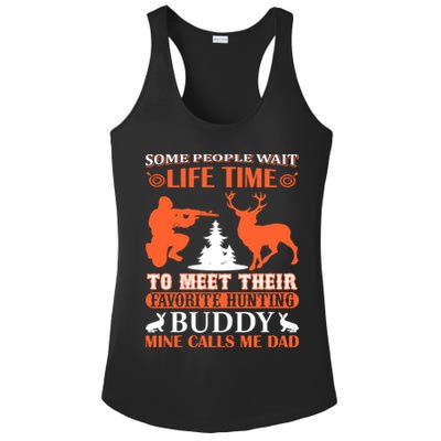 Some People Wait Life Time To Meet Their Favorite Hunting Buddy Mine Calls Me Da Ladies PosiCharge Competitor Racerback Tank