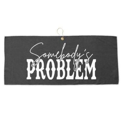 Somebodys Problem Western Country Cowboy Morgan Fan Large Microfiber Waffle Golf Towel