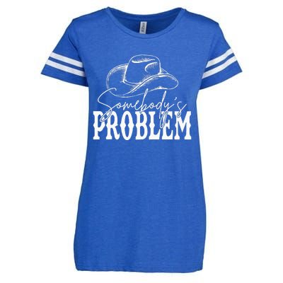 Somebodys Problem Western Country Cowboy Morgan Fan Enza Ladies Jersey Football T-Shirt