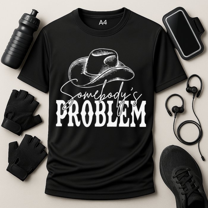 Somebody's Problem Western Country Cow Morgan Fan Cooling Performance Crew T-Shirt