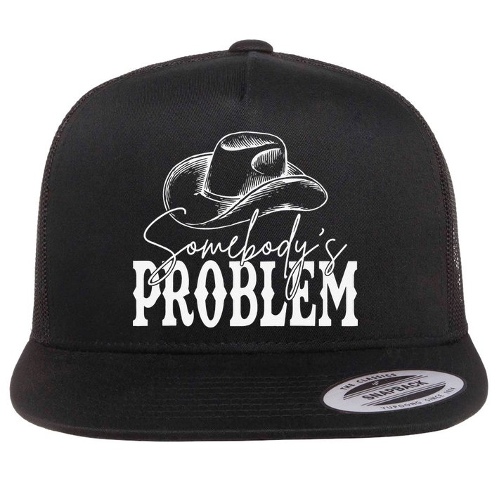 Somebody's Problem Western Country Cow Morgan Fan Flat Bill Trucker Hat