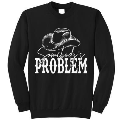 Somebody's Problem Western Country Cow Morgan Fan Tall Sweatshirt