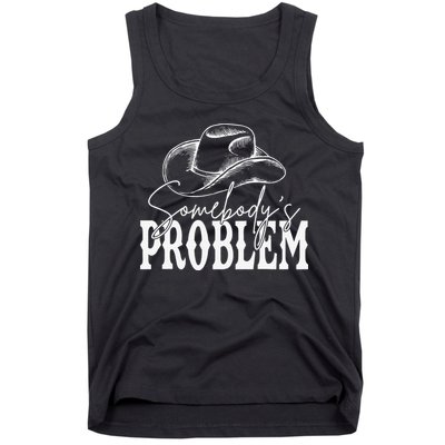 Somebody's Problem Western Country Cow Morgan Fan Tank Top