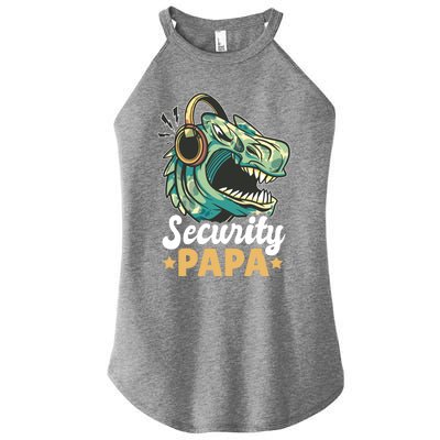 Security Papa With A Dinosaur For Father's Day Meaningful Gift Women’s Perfect Tri Rocker Tank