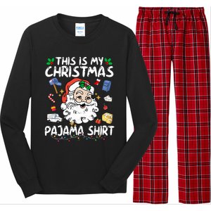 Santa Postal Worker Delivery This Is My Christmas Pajama Gift Long Sleeve Pajama Set